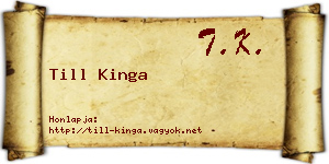 Till Kinga névjegykártya