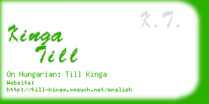 kinga till business card